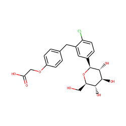 O=C(O)COc1ccc(Cc2cc([C@@H]3O[C@H](CO)[C@@H](O)[C@H](O)[C@H]3O)ccc2Cl)cc1 ZINC000072178254