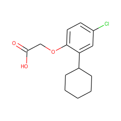 O=C(O)COc1ccc(Cl)cc1C1CCCCC1 ZINC000001628222