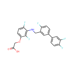 O=C(O)COc1ccc(F)c(NCc2cc(-c3ccc(F)c(F)c3)ccc2F)c1F ZINC000218868009