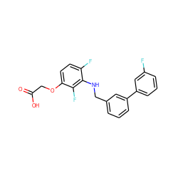 O=C(O)COc1ccc(F)c(NCc2cccc(-c3cccc(F)c3)c2)c1F ZINC000148799718