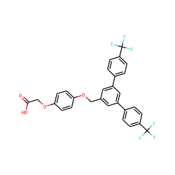 O=C(O)COc1ccc(OCc2cc(-c3ccc(C(F)(F)F)cc3)cc(-c3ccc(C(F)(F)F)cc3)c2)cc1 ZINC000037866919