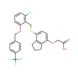 O=C(O)COc1ccc(SCc2c(F)cccc2OCc2ccc(C(F)(F)F)cc2)c2c1CCC2 ZINC000028822334