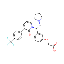 O=C(O)COc1cccc([C@@H](CN2CCCC2)n2cccc(-c3ccc(C(F)(F)F)cc3)c2=O)c1 ZINC000013488447