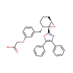 O=C(O)COc1cccc(C[C@@H]2CCC[C@H]3O[C@]23c2nc(-c3ccccc3)c(-c3ccccc3)o2)c1 ZINC000101365254