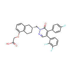 O=C(O)COc1cccc2c1CC[C@@H](Cn1ncc(-c3cccc(F)c3F)c(-c3ccc(F)cc3)c1=O)C2 ZINC000299857317