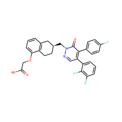 O=C(O)COc1cccc2c1CC[C@H](Cn1ncc(-c3cccc(F)c3F)c(-c3ccc(F)cc3)c1=O)C2 ZINC000299857316