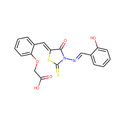 O=C(O)COc1ccccc1/C=C1\SC(=S)N(/N=C/c2ccccc2O)C1=O ZINC000002058092