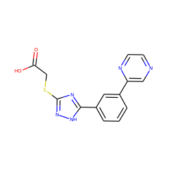 O=C(O)CSc1n[nH]c(-c2cccc(-c3cnccn3)c2)n1 ZINC000219722698