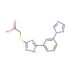 O=C(O)CSc1n[nH]c(-c2cccc(-n3cncn3)c2)n1 ZINC000205447107