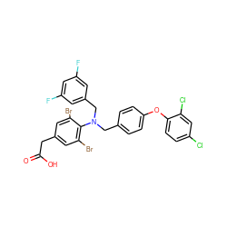 O=C(O)Cc1cc(Br)c(N(Cc2ccc(Oc3ccc(Cl)cc3Cl)cc2)Cc2cc(F)cc(F)c2)c(Br)c1 ZINC000084740354