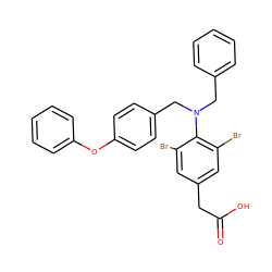 O=C(O)Cc1cc(Br)c(N(Cc2ccccc2)Cc2ccc(Oc3ccccc3)cc2)c(Br)c1 ZINC000084732064