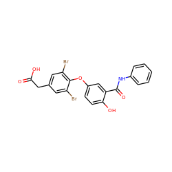 O=C(O)Cc1cc(Br)c(Oc2ccc(O)c(C(=O)Nc3ccccc3)c2)c(Br)c1 ZINC000014969310