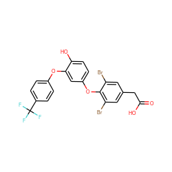 O=C(O)Cc1cc(Br)c(Oc2ccc(O)c(Oc3ccc(C(F)(F)F)cc3)c2)c(Br)c1 ZINC000014969292