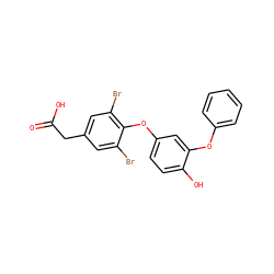 O=C(O)Cc1cc(Br)c(Oc2ccc(O)c(Oc3ccccc3)c2)c(Br)c1 ZINC000014969281