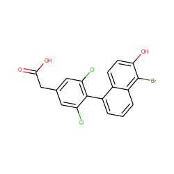 O=C(O)Cc1cc(Cl)c(-c2cccc3c(Br)c(O)ccc23)c(Cl)c1 ZINC000028522730