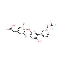 O=C(O)Cc1cc(Cl)c(Oc2ccc(O)c(-c3cccc(OC(F)(F)F)c3)c2)c(Cl)c1 ZINC000014969244