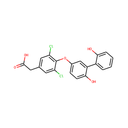 O=C(O)Cc1cc(Cl)c(Oc2ccc(O)c(-c3ccccc3O)c2)c(Cl)c1 ZINC000014969248