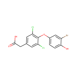 O=C(O)Cc1cc(Cl)c(Oc2ccc(O)c(Br)c2)c(Cl)c1 ZINC000028522988