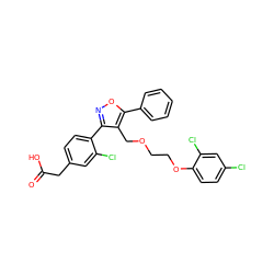 O=C(O)Cc1ccc(-c2noc(-c3ccccc3)c2COCCOc2ccc(Cl)cc2Cl)c(Cl)c1 ZINC000037866935