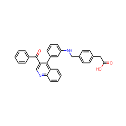 O=C(O)Cc1ccc(CNc2cccc(-c3c(C(=O)c4ccccc4)cnc4ccccc34)c2)cc1 ZINC000014972545