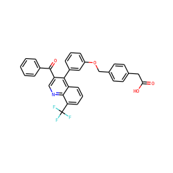 O=C(O)Cc1ccc(COc2cccc(-c3c(C(=O)c4ccccc4)cnc4c(C(F)(F)F)cccc34)c2)cc1 ZINC000014972484