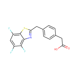 O=C(O)Cc1ccc(Cc2nc3c(F)c(F)cc(F)c3s2)cc1 ZINC000029407752