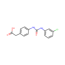 O=C(O)Cc1ccc(NC(=O)Nc2cccc(Cl)c2)cc1 ZINC000006700163