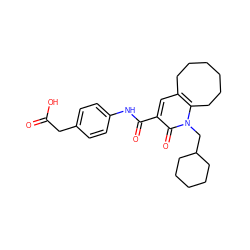 O=C(O)Cc1ccc(NC(=O)c2cc3c(n(CC4CCCCC4)c2=O)CCCCCC3)cc1 ZINC000084604277