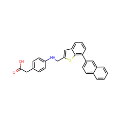 O=C(O)Cc1ccc(NCc2cc3cccc(-c4ccc5ccccc5c4)c3s2)cc1 ZINC001772657901