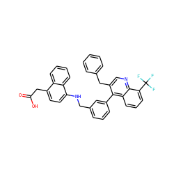 O=C(O)Cc1ccc(NCc2cccc(-c3c(Cc4ccccc4)cnc4c(C(F)(F)F)cccc34)c2)c2ccccc12 ZINC000028978892