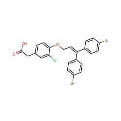 O=C(O)Cc1ccc(OCC=C(c2ccc(Br)cc2)c2ccc(Br)cc2)c(Cl)c1 ZINC000037866960