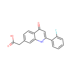 O=C(O)Cc1ccc2c(=O)cc(-c3ccccc3F)[nH]c2c1 ZINC000013537670