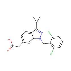 O=C(O)Cc1ccc2c(C3CC3)nn(Cc3c(Cl)cccc3Cl)c2c1 ZINC000205666221