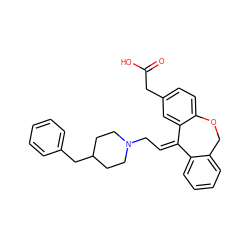 O=C(O)Cc1ccc2c(c1)/C(=C\CN1CCC(Cc3ccccc3)CC1)c1ccccc1CO2 ZINC000013861365