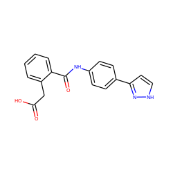 O=C(O)Cc1ccccc1C(=O)Nc1ccc(-c2cc[nH]n2)cc1 ZINC000584904958