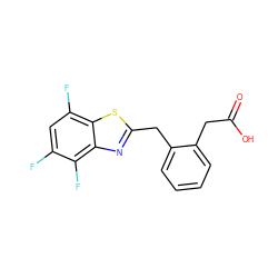 O=C(O)Cc1ccccc1Cc1nc2c(F)c(F)cc(F)c2s1 ZINC000029409223