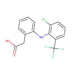 O=C(O)Cc1ccccc1Nc1c(Cl)cccc1C(F)(F)F ZINC000029061309