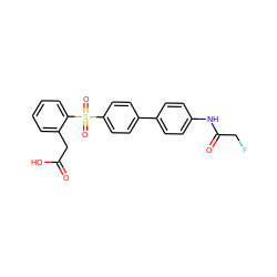 O=C(O)Cc1ccccc1S(=O)(=O)c1ccc(-c2ccc(NC(=O)CF)cc2)cc1 ZINC000095583266