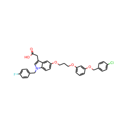 O=C(O)Cc1cn(Cc2ccc(F)cc2)c2ccc(OCCCOc3cccc(OCc4ccc(Cl)cc4)c3)cc12 ZINC000198507768