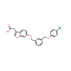 O=C(O)Cc1coc2cc(OCc3cccc(COc4ccc(C(F)(F)F)cc4)c3)ccc12 ZINC000028822716