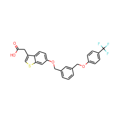 O=C(O)Cc1csc2cc(OCc3cccc(COc4ccc(C(F)(F)F)cc4)c3)ccc12 ZINC000028822713