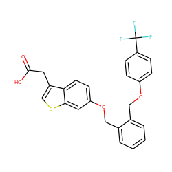 O=C(O)Cc1csc2cc(OCc3ccccc3COc3ccc(C(F)(F)F)cc3)ccc12 ZINC000028822711