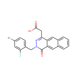 O=C(O)Cc1nn(Cc2ccc(Br)cc2F)c(=O)c2cc3ccccc3cc12 ZINC000012343983