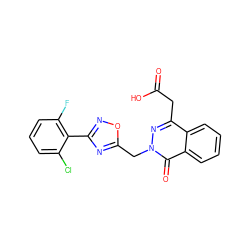 O=C(O)Cc1nn(Cc2nc(-c3c(F)cccc3Cl)no2)c(=O)c2ccccc12 ZINC000013449041