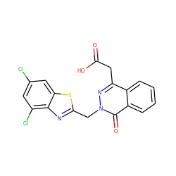 O=C(O)Cc1nn(Cc2nc3c(Cl)cc(Cl)cc3s2)c(=O)c2ccccc12 ZINC000013860771