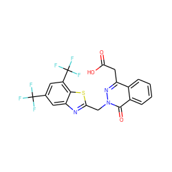 O=C(O)Cc1nn(Cc2nc3cc(C(F)(F)F)cc(C(F)(F)F)c3s2)c(=O)c2ccccc12 ZINC000013860782