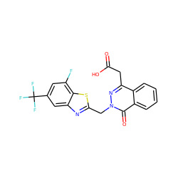 O=C(O)Cc1nn(Cc2nc3cc(C(F)(F)F)cc(F)c3s2)c(=O)c2ccccc12 ZINC000013860780