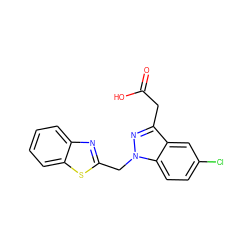 O=C(O)Cc1nn(Cc2nc3ccccc3s2)c2ccc(Cl)cc12 ZINC000013650633