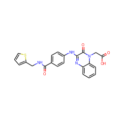 O=C(O)Cn1c(=O)c(Nc2ccc(C(=O)NCc3cccs3)cc2)nc2ccccc21 ZINC000028526796