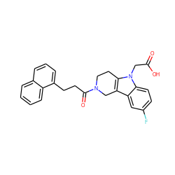 O=C(O)Cn1c2c(c3cc(F)ccc31)CN(C(=O)CCc1cccc3ccccc13)CC2 ZINC000096271031